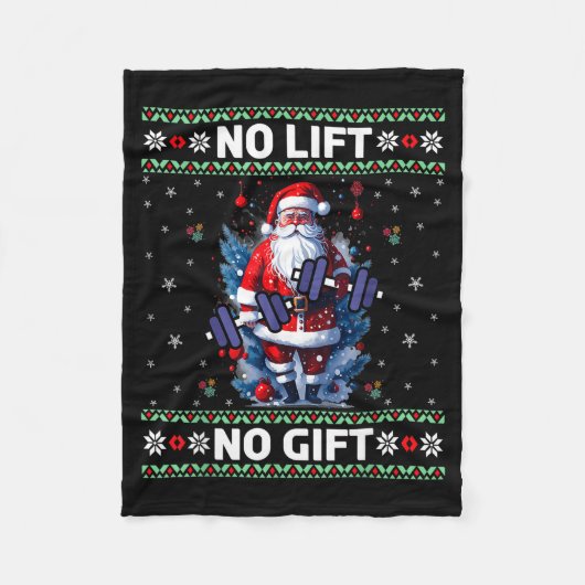 Couverture Polaire Funny Muscle Santa Lifting Ugly Christmas Sweater  (Devant)