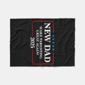 Couverture Polaire Funny New Dad Est 2025 Make Parenting Great Again (Devant (Horizontal))
