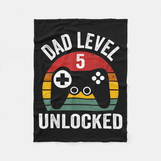 Couverture Polaire Funny New Dad Shirt Dad Level 5 Unlocked For 5 Kid (Devant)