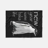 Couverture Polaire Funny New Year Same Baka Life Penguin Joke  (Devant (Horizontal))