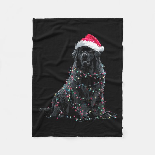 Couverture Polaire Funny Newfoundland Christmas Graphic Dog Lights Lo (Devant)