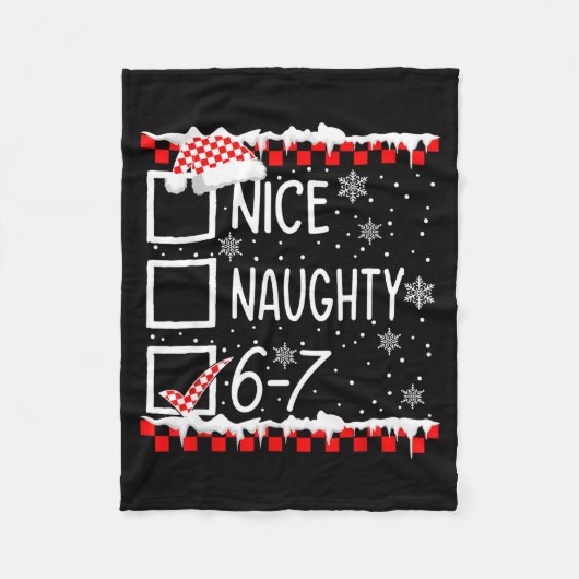 Couverture Polaire Funny Nice Naughty 67 Christmas Brain Rot Six Seve (Devant)