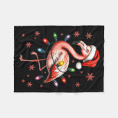 Couverture Polaire Funny Nk Flamingo Christmas Tree Lights Xmas Snowf (Devant (Horizontal))