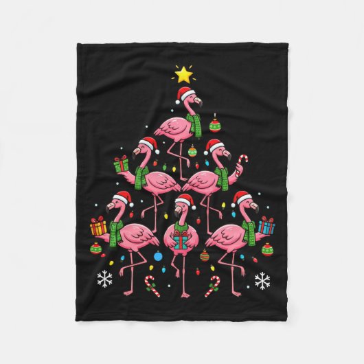 Couverture Polaire Funny Nk Flamingo Christmas Tree Santa Hats Holida (Devant)