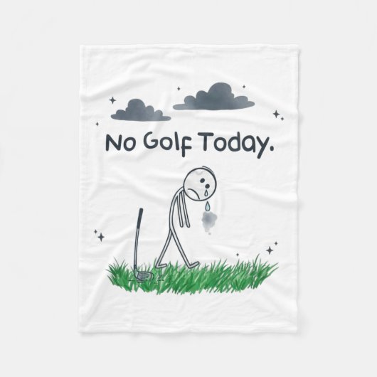 Couverture Polaire Funny No Golf Today Sad Stickman Golfer Golfers Me (Devant)