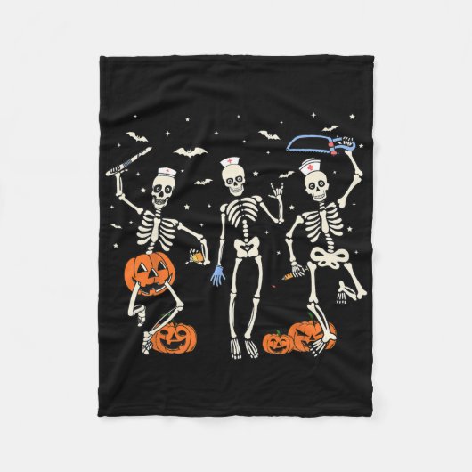Couverture Polaire Funny Nurse Skeleton Halloween Healthcare 2 (Devant)