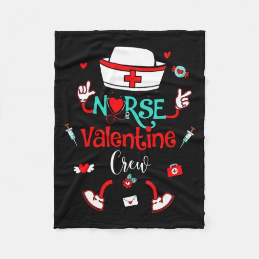 Couverture Polaire Funny Nurse Valentines Day Nurse Crew Family Group (Devant)