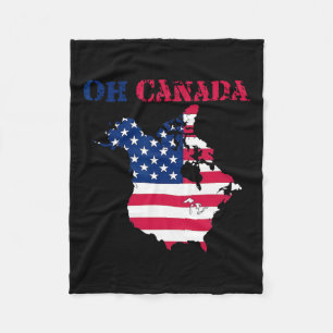 Couverture Polaire Funny Oh Canada Drôle Trump des États-Unis Drapeau