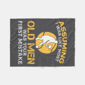 Couverture Polaire Funny Old Men Who Loves Tennis  (Devant (Horizontal))