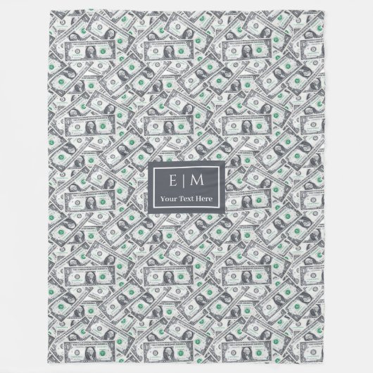 Couverture Polaire Funny One Dollar Pattern Custom Name Blanket (Devant)