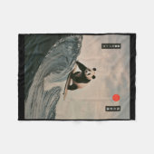 Couverture Polaire Funny Panda Surfing Saying Japanese Wave Meme Humo (Devant (Horizontal))