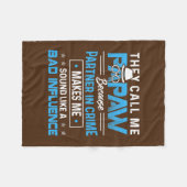 Couverture Polaire Funny Papaw Cadeaux s Papa Partenaire dans le crim (Devant (Horizontal))