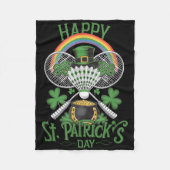 Couverture Polaire Funny Patricks Day Badminton Costume Four-leaf Clo (Devant)