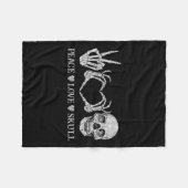 Couverture Polaire Funny Peace Love Skull Skeleton Halloween (Devant (Horizontal))
