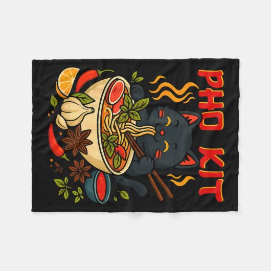 Couverture Polaire Funny Pho Kit Black Cat Halloween Costume Family M (Devant (Horizontal))