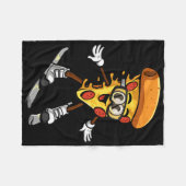 Couverture Polaire Funny Pizza Ski Cheesy Pie Foodie Skiing Instructo (Devant (Horizontal))