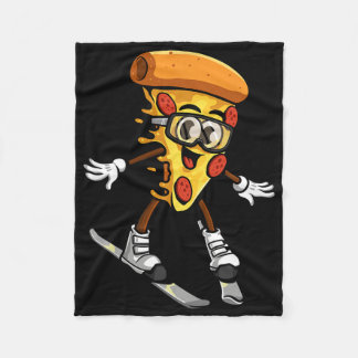 Couverture Polaire Funny Pizza Ski Cheesy Pie Foodie Skiing Instructo