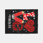 Couverture Polaire Funny Plaid Heart Love Para Life Valentine Day Chr (Devant (Horizontal))