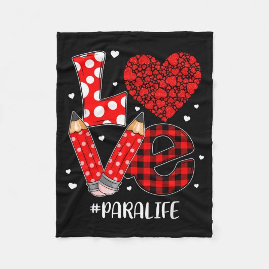 Couverture Polaire Funny Plaid Heart Love Para Life Valentine Day Chr (Devant)