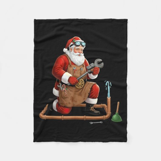 Couverture Polaire Funny Plumber Santa Christmas Graphic  (Devant)