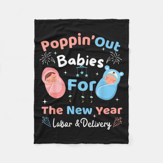 Couverture Polaire Funny Pn' Out Babies For The New Year Labor &amp;  (Devant)