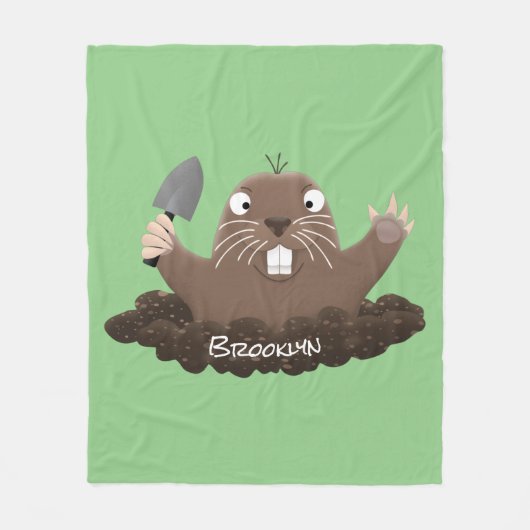 Couverture Polaire Funny pocket gopher digging cartoon illustration  (Devant)