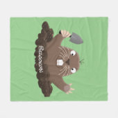 Couverture Polaire Funny pocket gopher digging cartoon illustration  (Devant (Horizontal))