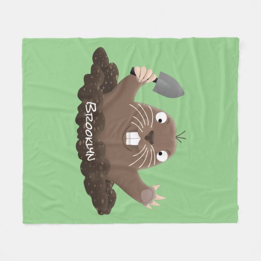Couverture Polaire Funny pocket gopher digging cartoon illustration  (Devant (Horizontal))