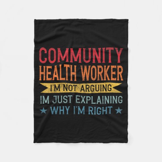 Couverture Polaire Funny Profession Quote Community Health Worker  (Devant)