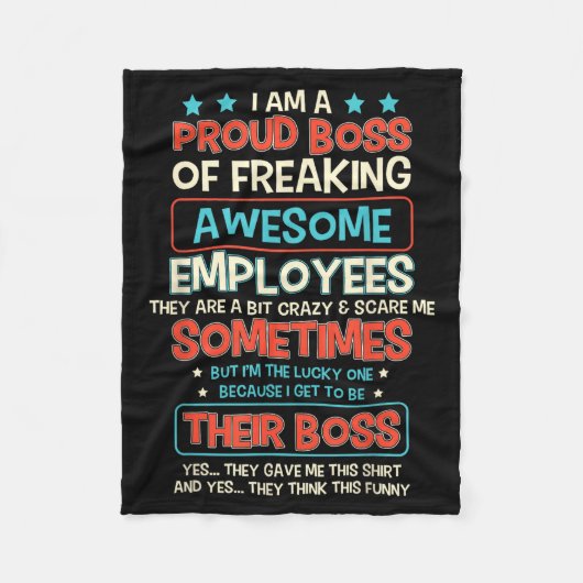 Couverture Polaire Funny Proud Boss Employee Appreciation Office Men  (Devant)