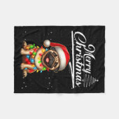 Couverture Polaire Funny Pug Dog Christmas Lights Santa Hat Candy Can (Devant (Horizontal))