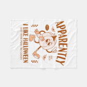 Couverture Polaire Funny Pumpkin Apparently, I Like Halloween  (Devant (Horizontal))