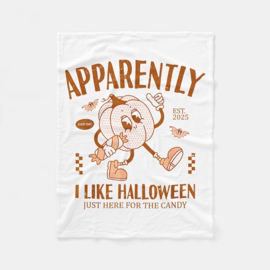 Couverture Polaire Funny Pumpkin Apparently, I Like Halloween  (Devant)