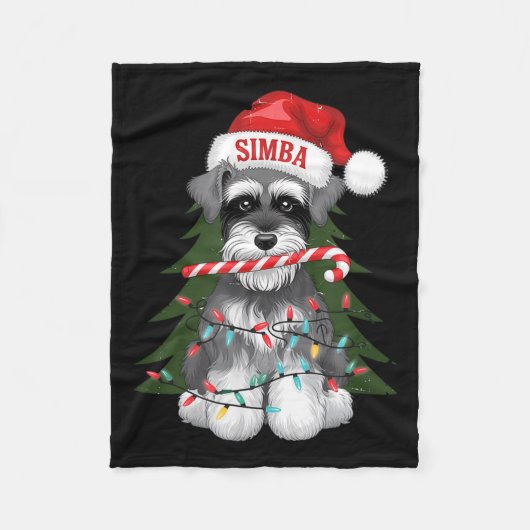 Couverture Polaire Funny Puppy Dog Christmas Holiday With Candy Cane (Devant)