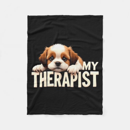 Couverture Polaire Funny Puppy My Therast Shih Tzu Dog (Devant)