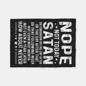 Couverture Polaire Funny Quote Nope Not Today Satan Never Graphic (Devant (Horizontal))