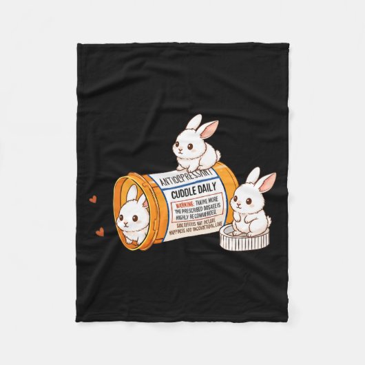 Couverture Polaire Funny Rabbit Bunny Anti Depressant Zoo Boys Girls (Devant)
