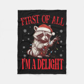 Couverture Polaire Funny Raccoon First Of All I'm A Delight Merry Chr (Devant)