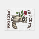 Couverture Polaire Funny Raccoon I’d Ck You Over Trash Valentines Day (Devant (Horizontal))
