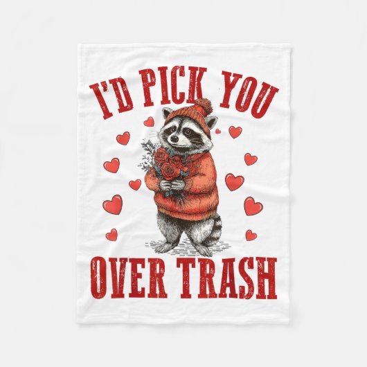 Couverture Polaire Funny Raccoon I’d Ck You Over Trash Valentines Day (Devant)