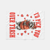 Couverture Polaire Funny Raccoon I’d Ck You Over Trash Valentines Day (Devant (Horizontal))