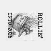 Couverture Polaire Funny Raccoon Rollin' Into 2026 Dumpster Fire New  (Devant (Horizontal))