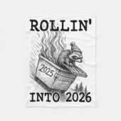 Couverture Polaire Funny Raccoon Rollin' Into 2026 Dumpster Fire New  (Devant)