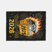 Couverture Polaire Funny Raccoon Rollin's Into 2026 New Year Matching (Devant (Horizontal))