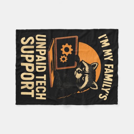 Couverture Polaire Funny Raccoon Tech Lover Graphic Tee Computer Geek (Devant (Horizontal))