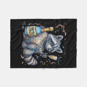 Couverture Polaire Funny Raccoon With Champagne Disco Ball New Years  (Devant (Horizontal))