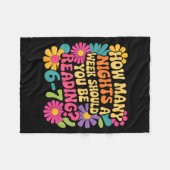 Couverture Polaire Funny Reading Book Teacher 67 Six Seven Meme  (Devant (Horizontal))