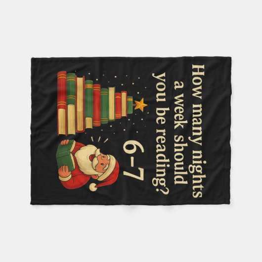Couverture Polaire Funny Reading Christmas Tree Book– Reading 6 7 Mem (Devant (Horizontal))
