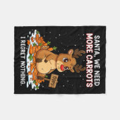 Couverture Polaire Funny Reindeer Carrot Hoarder Christmas Design  (Devant (Horizontal))