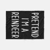 Couverture Polaire Funny Reindeer Christmas Costume Pretend I'm A Rei (Devant (Horizontal))